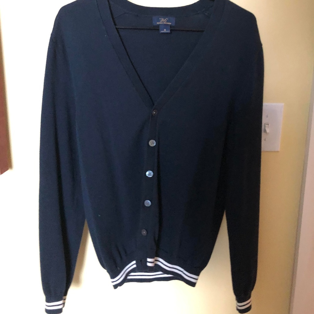Brooks Brothers 346 Navy Blue Cotton Cardigan